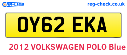 OY62EKA are the vehicle registration plates.