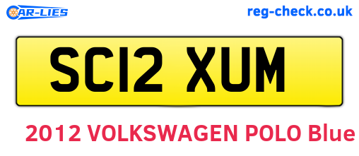 SC12XUM are the vehicle registration plates.