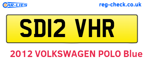 SD12VHR are the vehicle registration plates.