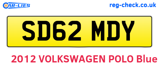 SD62MDY are the vehicle registration plates.