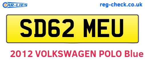 SD62MEU are the vehicle registration plates.