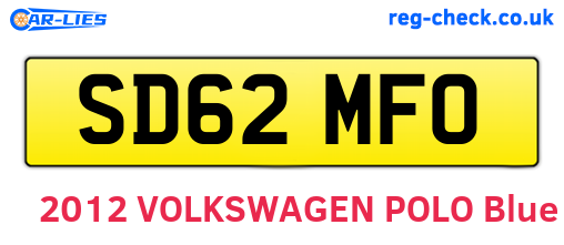 SD62MFO are the vehicle registration plates.