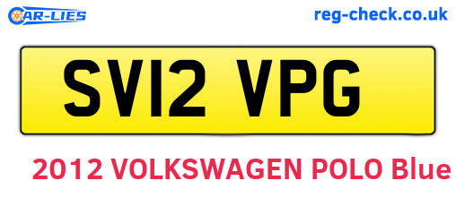 SV12VPG are the vehicle registration plates.