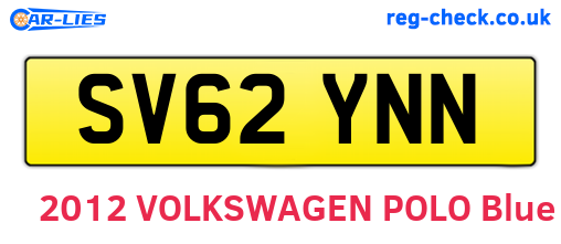 SV62YNN are the vehicle registration plates.