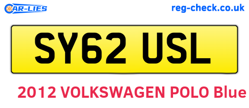 SY62USL are the vehicle registration plates.