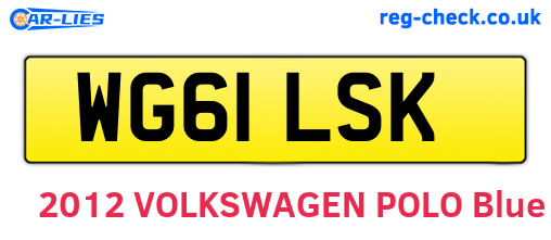 WG61LSK are the vehicle registration plates.