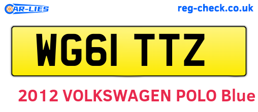 WG61TTZ are the vehicle registration plates.