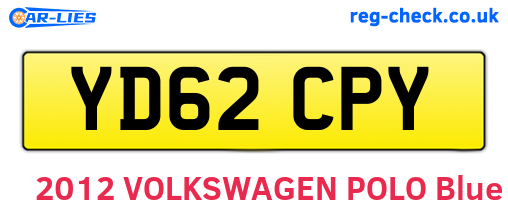 YD62CPY are the vehicle registration plates.
