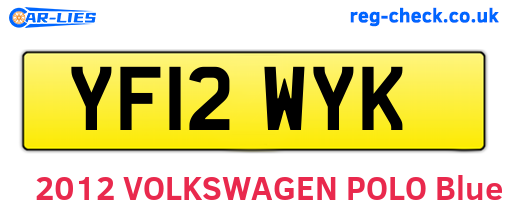 YF12WYK are the vehicle registration plates.