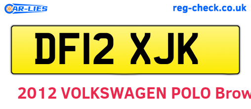 DF12XJK are the vehicle registration plates.