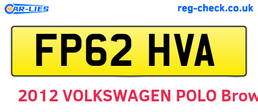 FP62HVA are the vehicle registration plates.