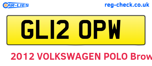 GL12OPW are the vehicle registration plates.