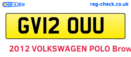 GV12OUU are the vehicle registration plates.
