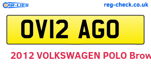 OV12AGO are the vehicle registration plates.
