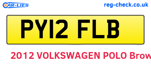 PY12FLB are the vehicle registration plates.