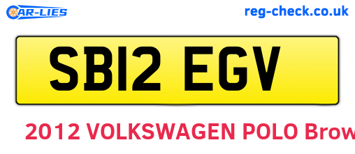 SB12EGV are the vehicle registration plates.