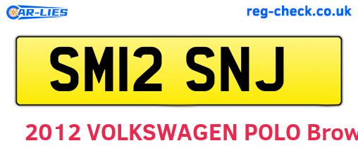 SM12SNJ are the vehicle registration plates.