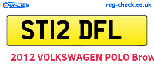 ST12DFL are the vehicle registration plates.