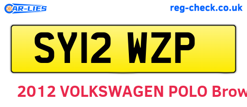 SY12WZP are the vehicle registration plates.