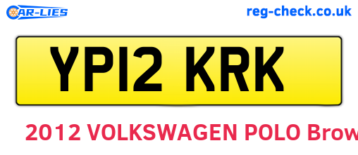 YP12KRK are the vehicle registration plates.