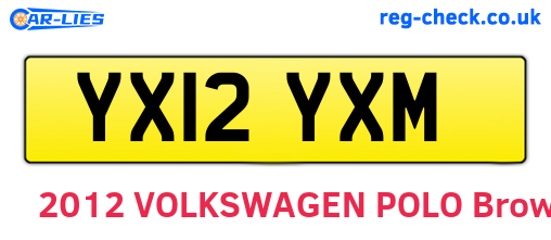 YX12YXM are the vehicle registration plates.