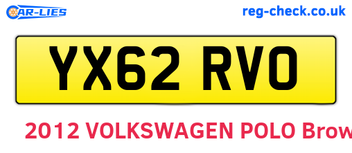 YX62RVO are the vehicle registration plates.