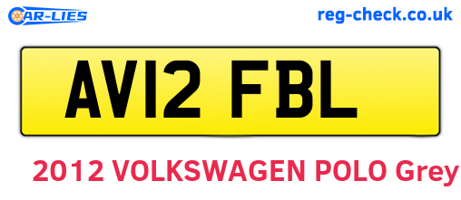 AV12FBL are the vehicle registration plates.
