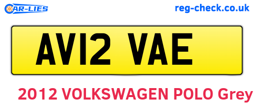 AV12VAE are the vehicle registration plates.