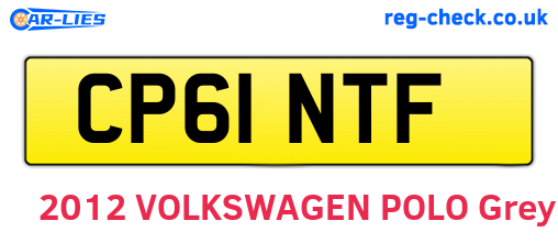 CP61NTF are the vehicle registration plates.