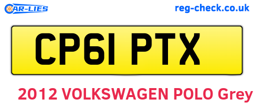 CP61PTX are the vehicle registration plates.