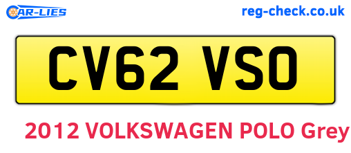 CV62VSO are the vehicle registration plates.