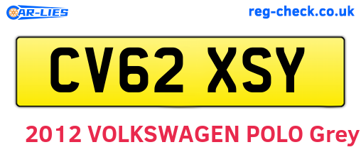 CV62XSY are the vehicle registration plates.