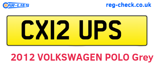 CX12UPS are the vehicle registration plates.