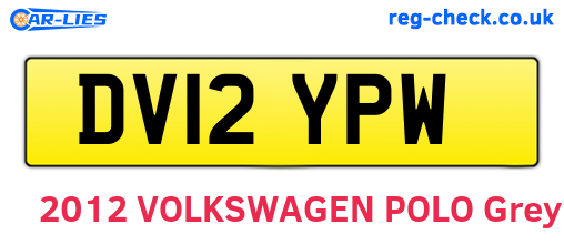 DV12YPW are the vehicle registration plates.