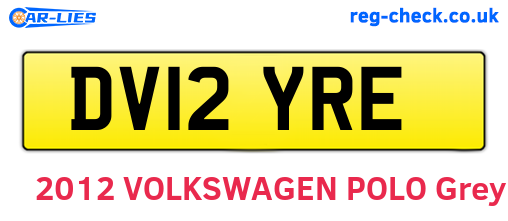 DV12YRE are the vehicle registration plates.