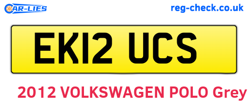 EK12UCS are the vehicle registration plates.