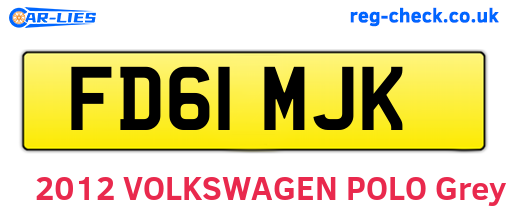 FD61MJK are the vehicle registration plates.
