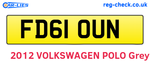 FD61OUN are the vehicle registration plates.