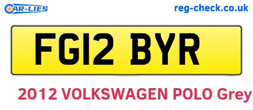 FG12BYR are the vehicle registration plates.