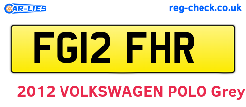 FG12FHR are the vehicle registration plates.
