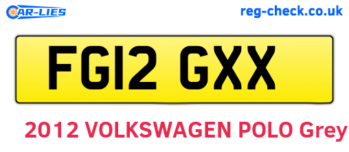 FG12GXX are the vehicle registration plates.