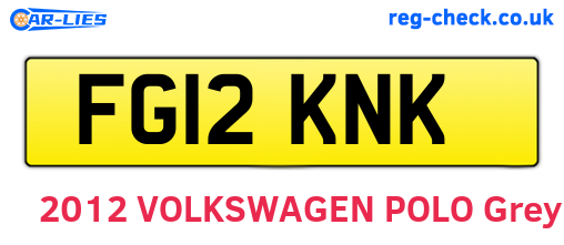 FG12KNK are the vehicle registration plates.