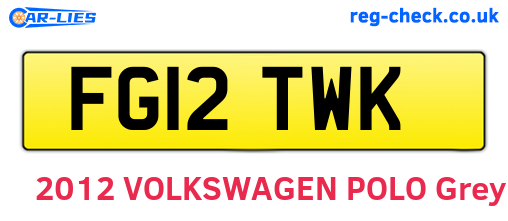 FG12TWK are the vehicle registration plates.