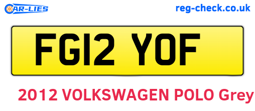 FG12YOF are the vehicle registration plates.