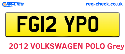 FG12YPO are the vehicle registration plates.
