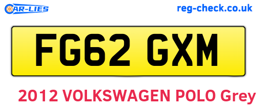 FG62GXM are the vehicle registration plates.