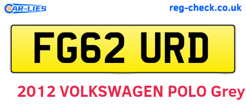 FG62URD are the vehicle registration plates.