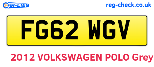 FG62WGV are the vehicle registration plates.