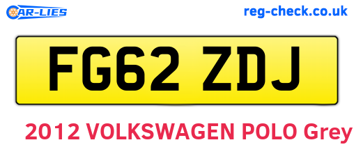 FG62ZDJ are the vehicle registration plates.