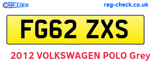 FG62ZXS are the vehicle registration plates.